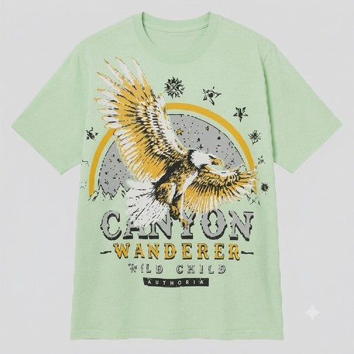 CANYON WANDERER / EAGLE Printed T-Shirt in Green