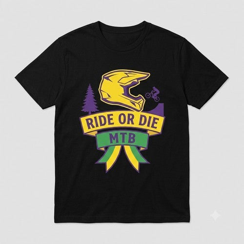 Ride or Die/M T B Printed T-Shirt in Black