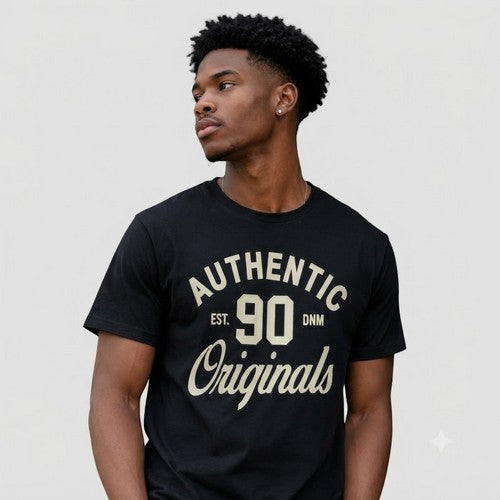 52-664 Authentic Originals Primark Printed Jersey in Black