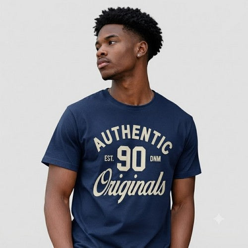 52-664 Authentic Originals Primark Printed Jersey in Navy