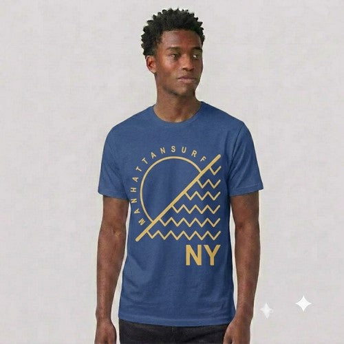 52-664 Manhattan Surf Outside Primark Printed Jersey in Navy