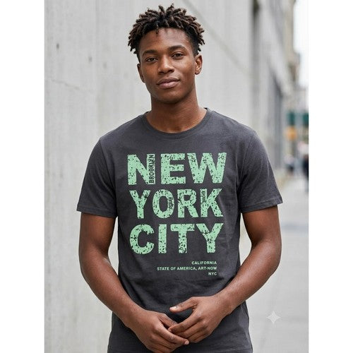 52-664 New York City/California Primark Printed Jersey in Grey