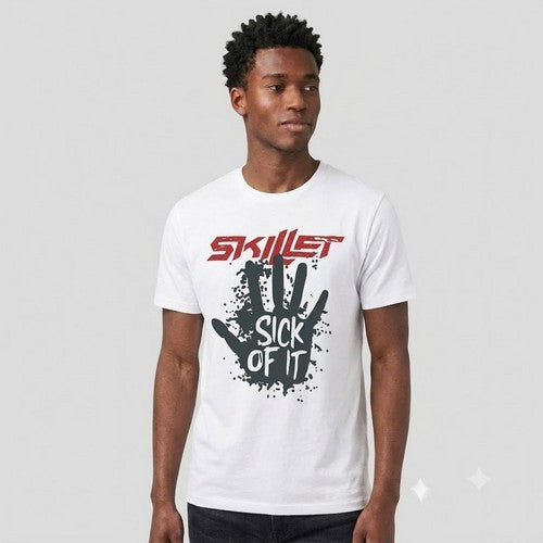 52-664 Skillet / Sick Of it Primark Printed Jersey in White