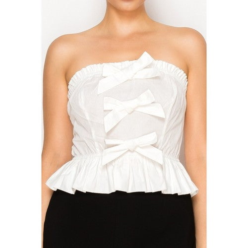 Bow Tube Top in White