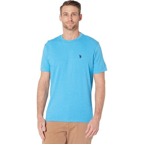 US Polo Association Embroidered Small Pony Crew Neck T-Shirt Aqua