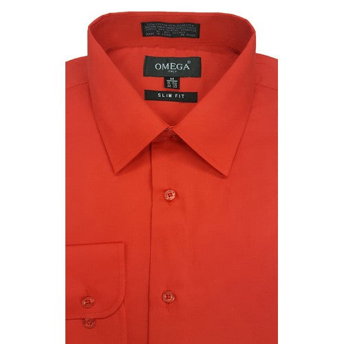 OmegaTux Slim Fit Long Sleeve Shirt in Red