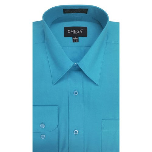 OmegaTux Slim Fit Long Sleeve Shirt in Turquoise