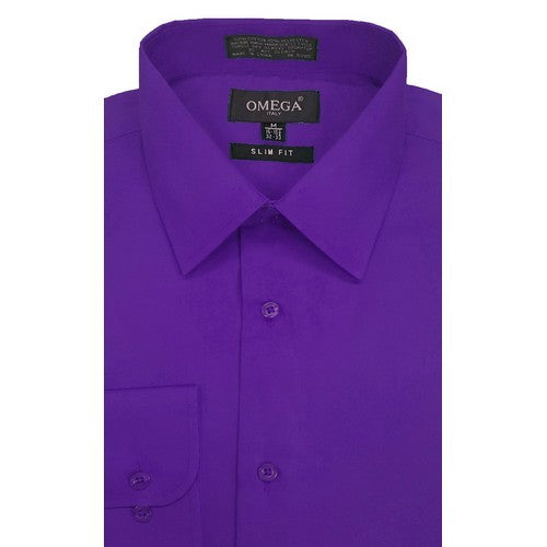 OmegaTux Slim Fit Long Sleeve Shirt in Purple