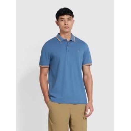 Jack & Jones Contrast Trim Polo Shirt Blue