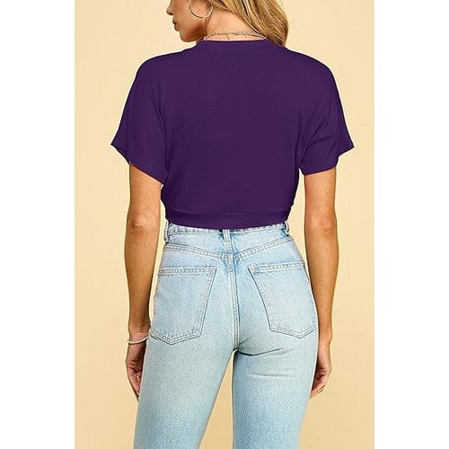 Jersey Bolero Shrug in Dark Purple