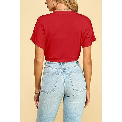 Jersey Bolero Shrug in Red