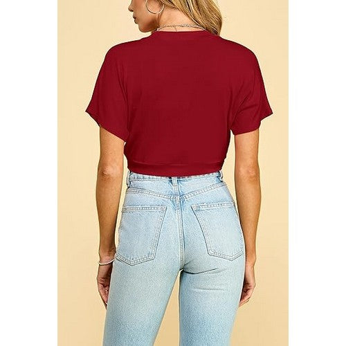 Jersey Bolero Shrug in Wine