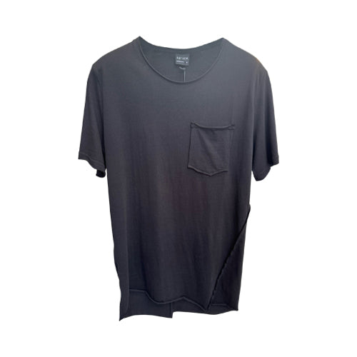 Raw Edge Longline Jersey in Black