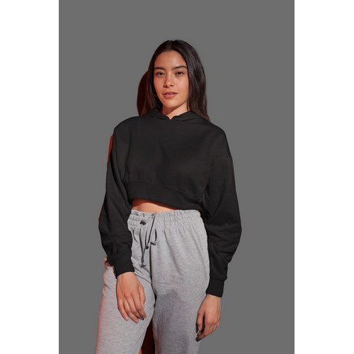 Cropped Hoodie in Black