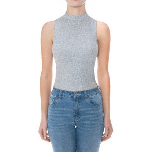 75815 Turtleneck Cotton Rib in Heather Grey
