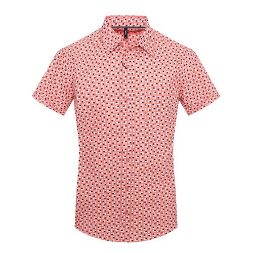 MPS-3084 Toku Cotton Shirt in Coral Clover Print