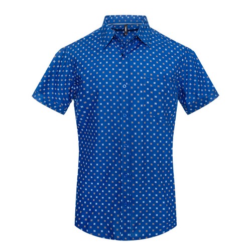 MPS-3087 Toku Cotton Shirt in Royal Blue Checker Print