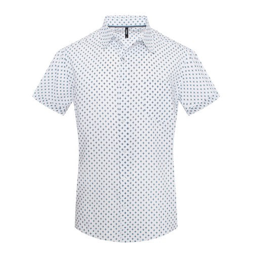 MPS-3013 Toku Cotton Shirt in Dragonfly Print White & Navy