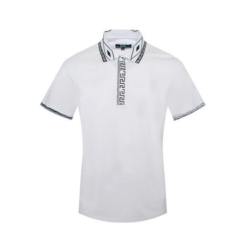 Premium Polo Shirt in White & Black