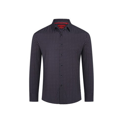 RBSTL-252 American Breed Slim Fit long Sleeve Print Shirt in Black