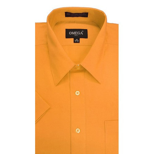 Omega Tux Short Sleeve Dress Shirt in Orange