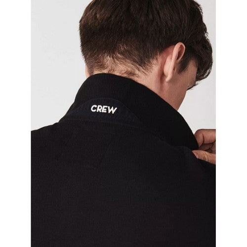 Crew Clothing Co Logo Pique Polo Shirt in Black