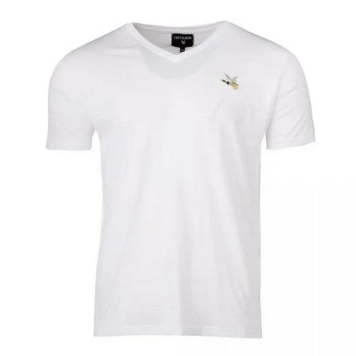 Chevignon Enzo Slim Fit V-Neck Logo Tee in White
