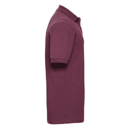 Russell Athletic Ripple Collar & Cuff Polo Shirt in Burgundy