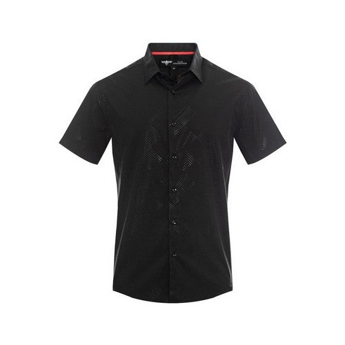 VIFO-365S VIP Collection Short Sleeve Foil Shirt in Black
