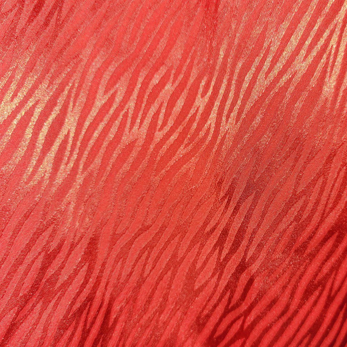 Tie Back High Neck Blouse in Red Tiger Stripe Satin