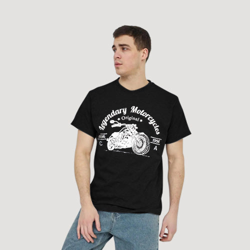 Size& Legendary Motorcycles Graphic Tee in Black