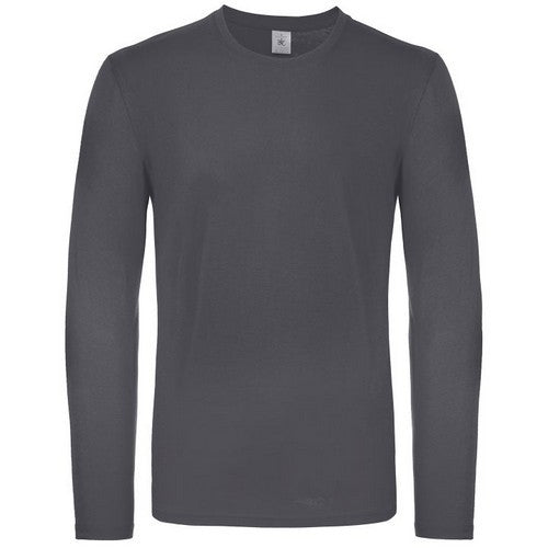 52-1916 B&C Long Sleeve Cotton Jersey in Charcoal Grey