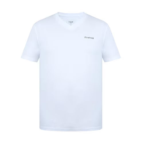 Firetrap Path V-Neck T-Shirt in White