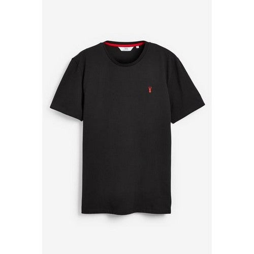 Next Stag Logo Crew Neck T-Shirt in Black