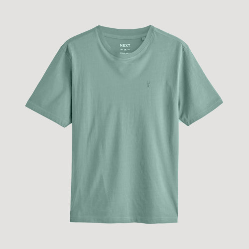 Next Stag Logo Crew Neck T-Shirt in Turquoise