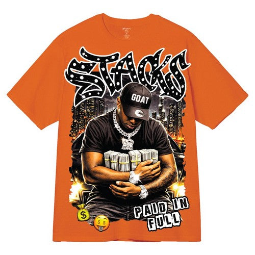 A496 Stacks Graphic Tee in Orange