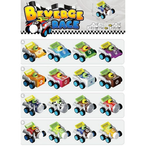 Beverage Pullback Race Car Toy 1pc
