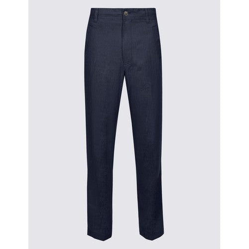 Marks & Spencer Big & Tall Casual Linen Pants Navy