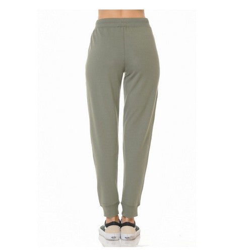French Terry Pull-On Joggers in Military Green