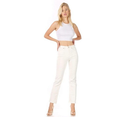 Straight Leg Jeans Off White