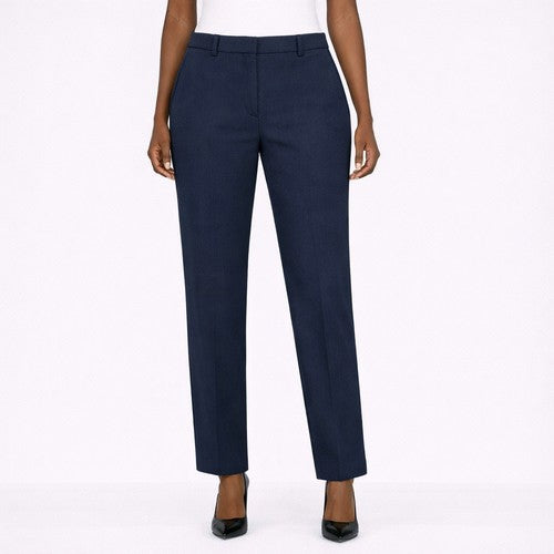 Straight Leg Heavy Jersey Dress Pant in Petrol Blue