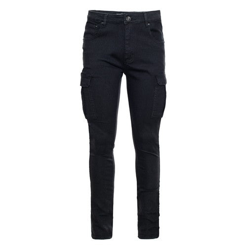 Hard Soda Slim Fit Cargo Jeans in Black