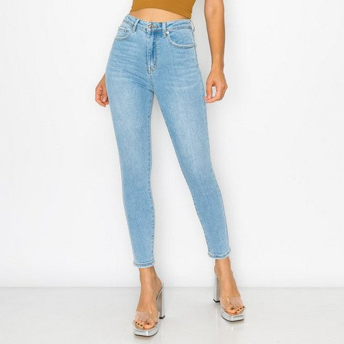 Wax Jean Authentic High Waisted Skinny in Light Denim