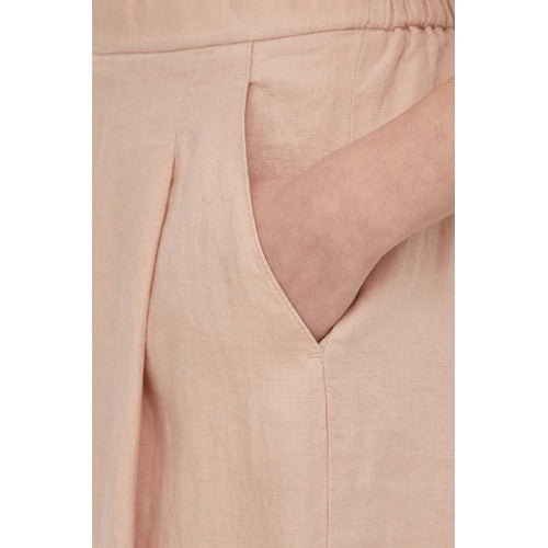 Benetton 100% Linen Wide Leg Pants in Pink