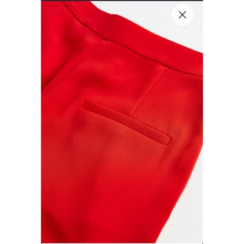 H&M Straight Crepe Dress Pants in Red