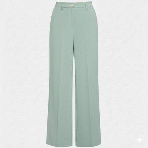 C&A Wide Leg Dress Pants in Pale Moss Green