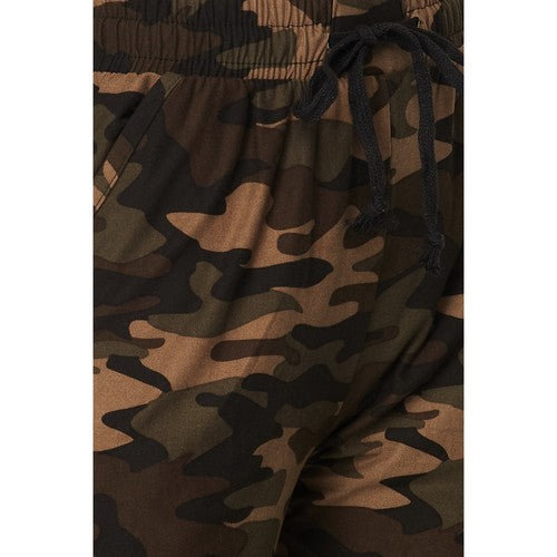 Brushed Jogger in Green Camo