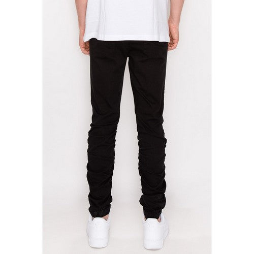 Stacked Zip Cargo Jogger in Black