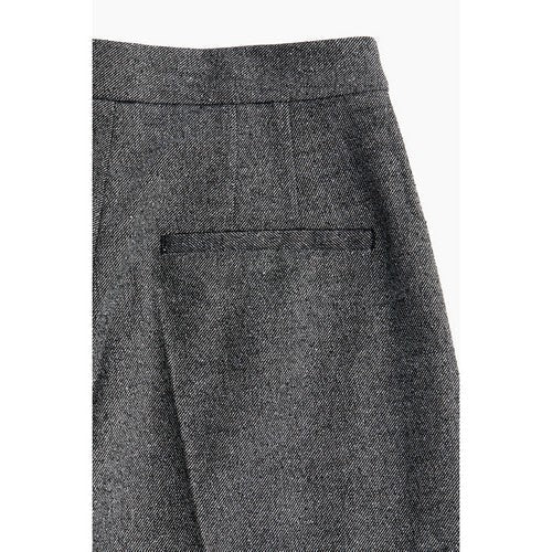 H&M Wide Leg Front Pocket Dress Pants in Grey Tweed