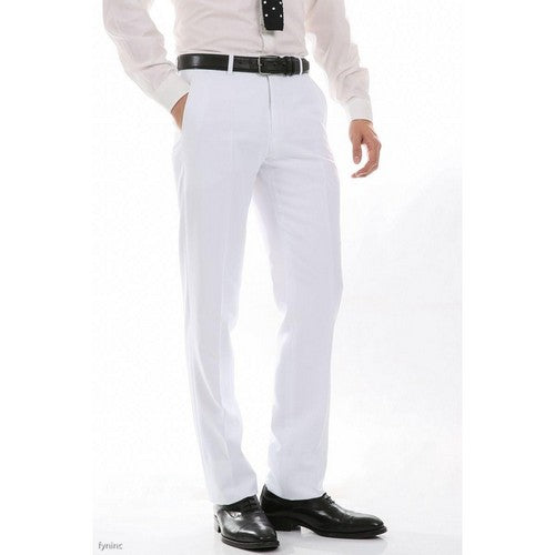 Ferrecci Slim Fit Flat Front Dress Pants in Halo White